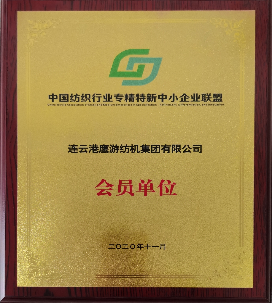 2020年中國紡織工業(yè)聯(lián)合會(huì)授予“中國紡織行業(yè)專精特新中小企業(yè)聯(lián)盟”